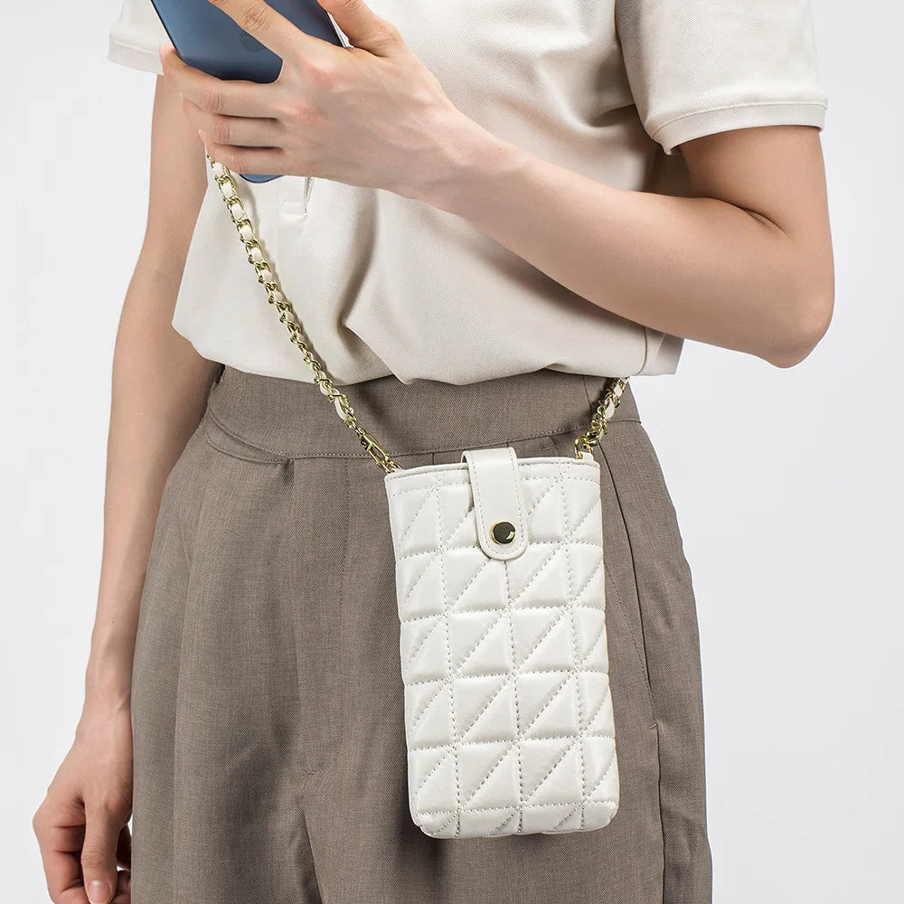CowLost | uncategorized-genuine-sheepskin-leather-women-crossbody-bag-with-chain-strap |5