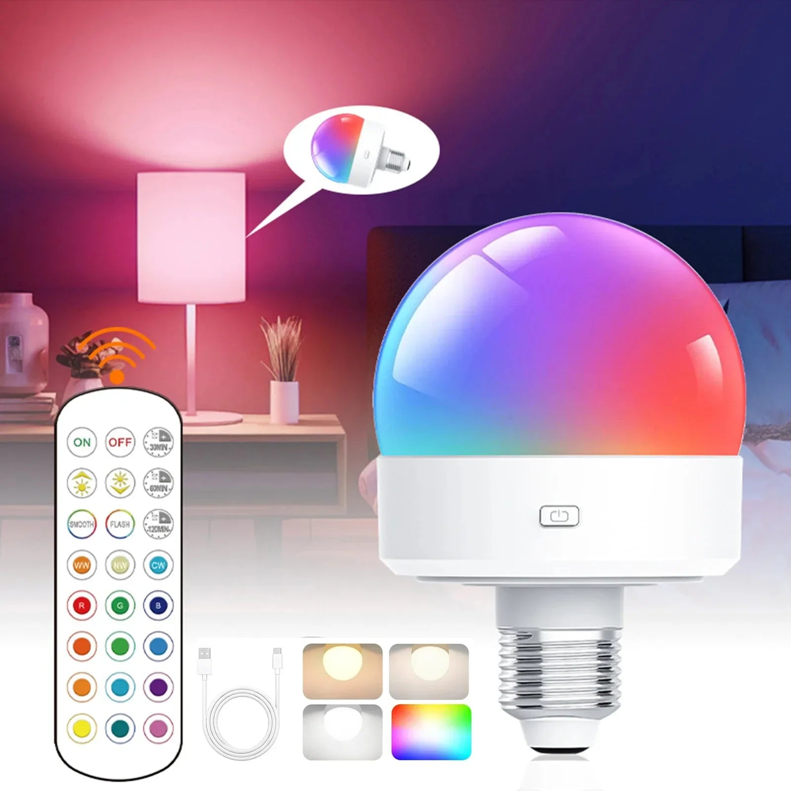 CowLost | product_id-ggbingo-rechargeable-e27-led-bulb-with-remote-3-color-temps-dimmable-timer-battery-powered |1