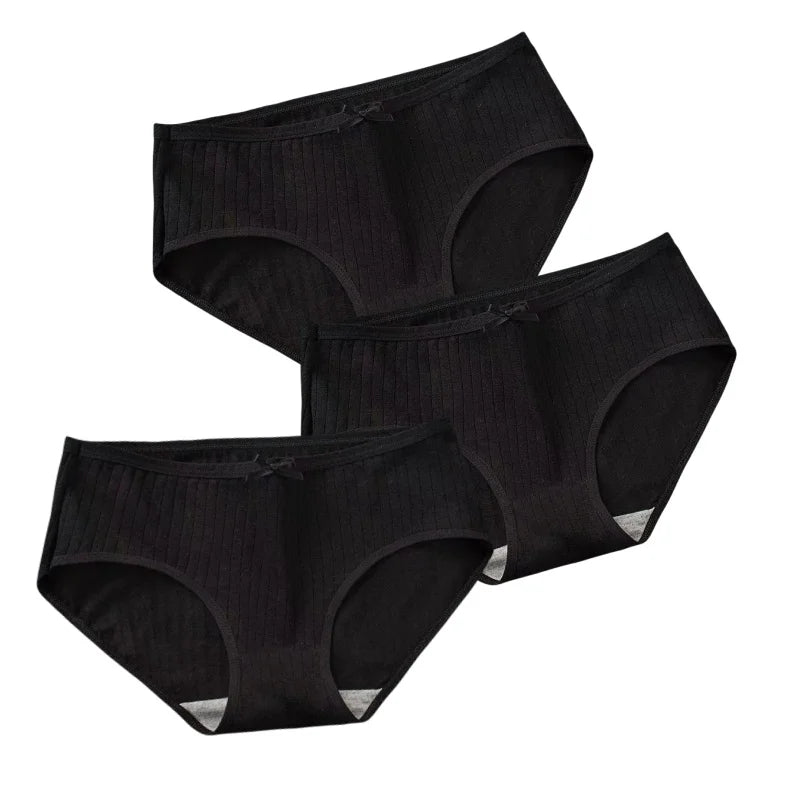 CowLost | product_id-3pcs-women-low-waist-solid-briefs-breathable-cotton-panties |28