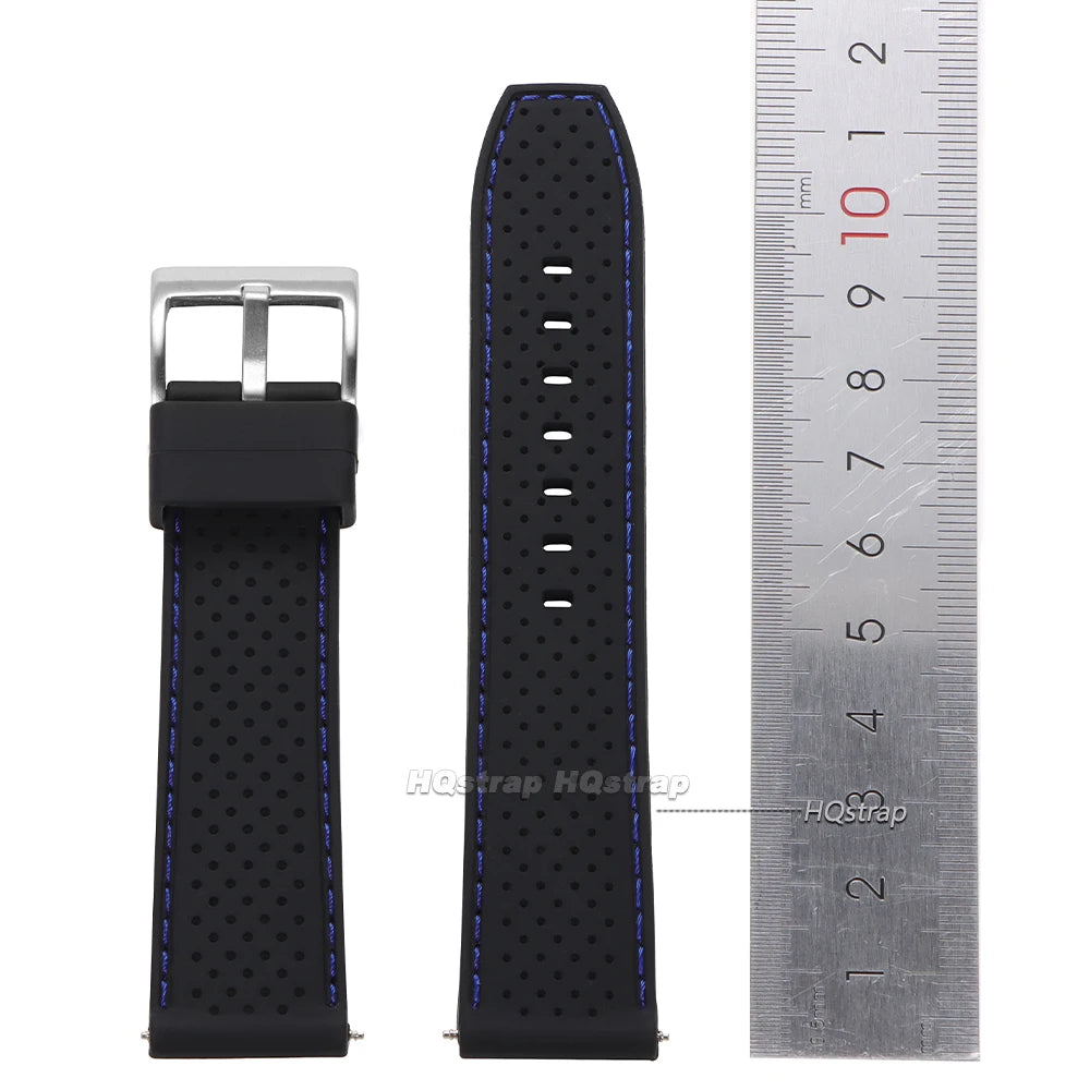 Breathable Silicone 20mm 22mm Sports Watchband for Seiko SmartWatch Waterproof Wrist Strap