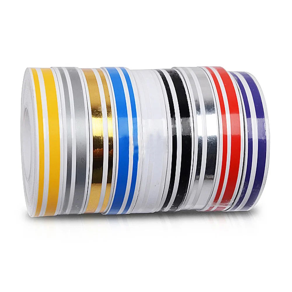 CowLost | 1pc-9-8m-1roll-car-waistline-body-decal-sticker-double-line-rubber-strip-fashion-personality-high-end-small-color-bar-auto-parts |10