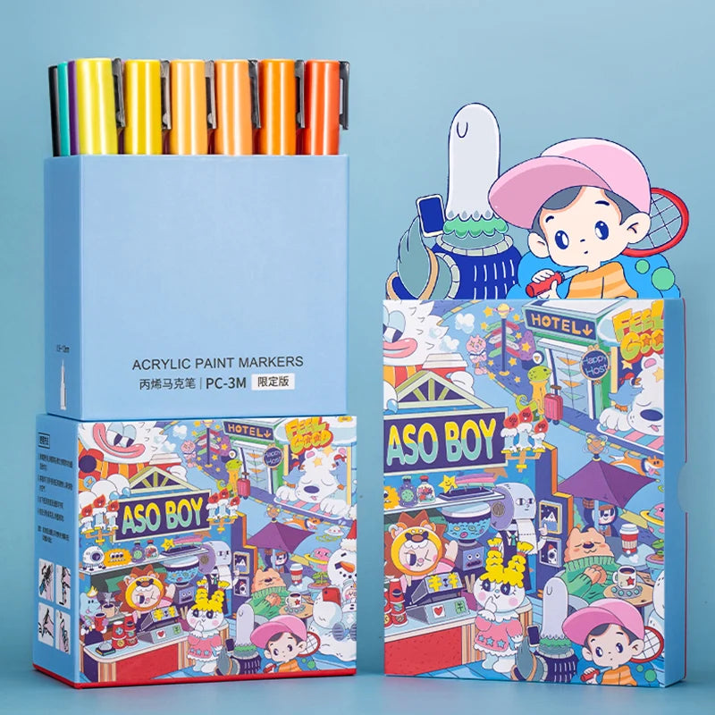 CowLost | product_id-uni-posca-limited-graffiti-marker-pen-set-8-assorted-colors-water-based-acrylic-0-7-2-5mm |2
