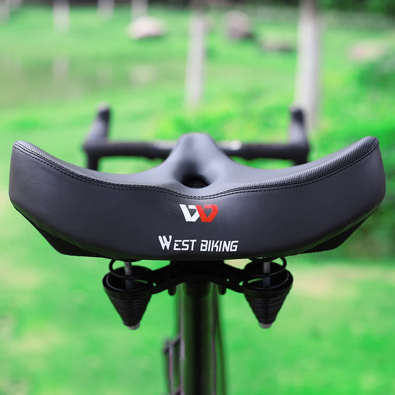 CowLost | west-biking-widen-bicycle-saddle-ergonomic-thick-comfortable-bike-saddle-shock-absorbtion-mtb-e-bike-cushion-bicycle-accessories |2