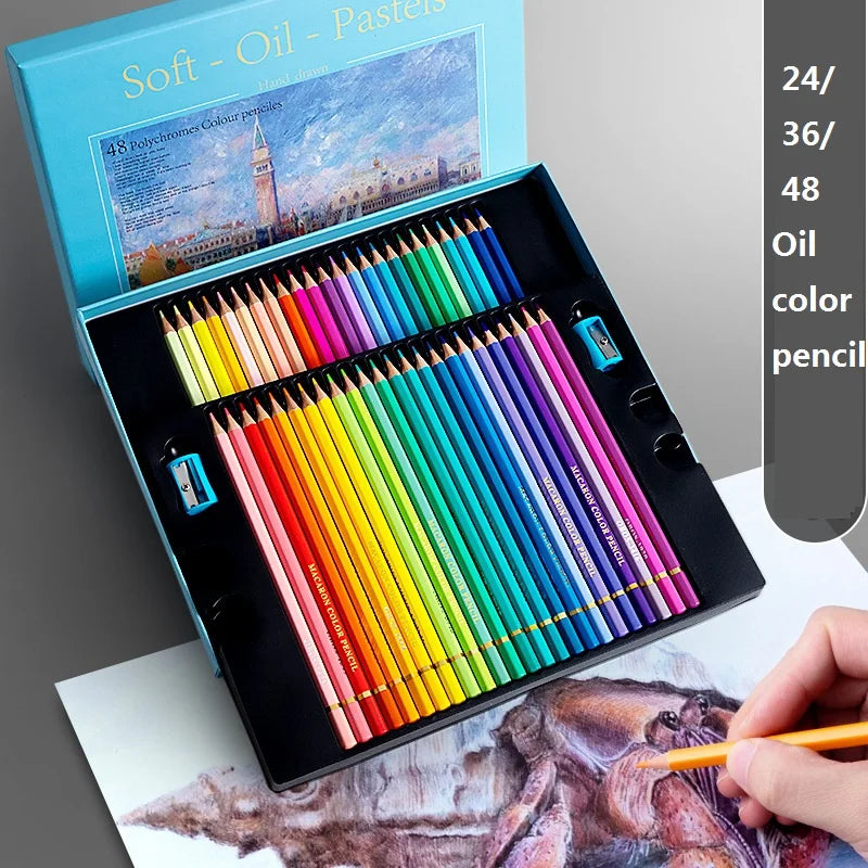 CowLost | 12-24-36-colors-soft-oil-pastel-colored-pencil-set-classic-macaron-morandi-water-soluble-coloring-painting-aesthetic-lapices-1 |1