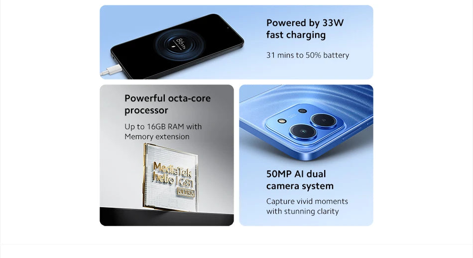CowLost | redmi-15c-global-version-xiaomi-smartphone-mediatek-helio-g81-ultra-50mp-main-camera-120hz-6-9-dot-drop-display-33w-charging |8