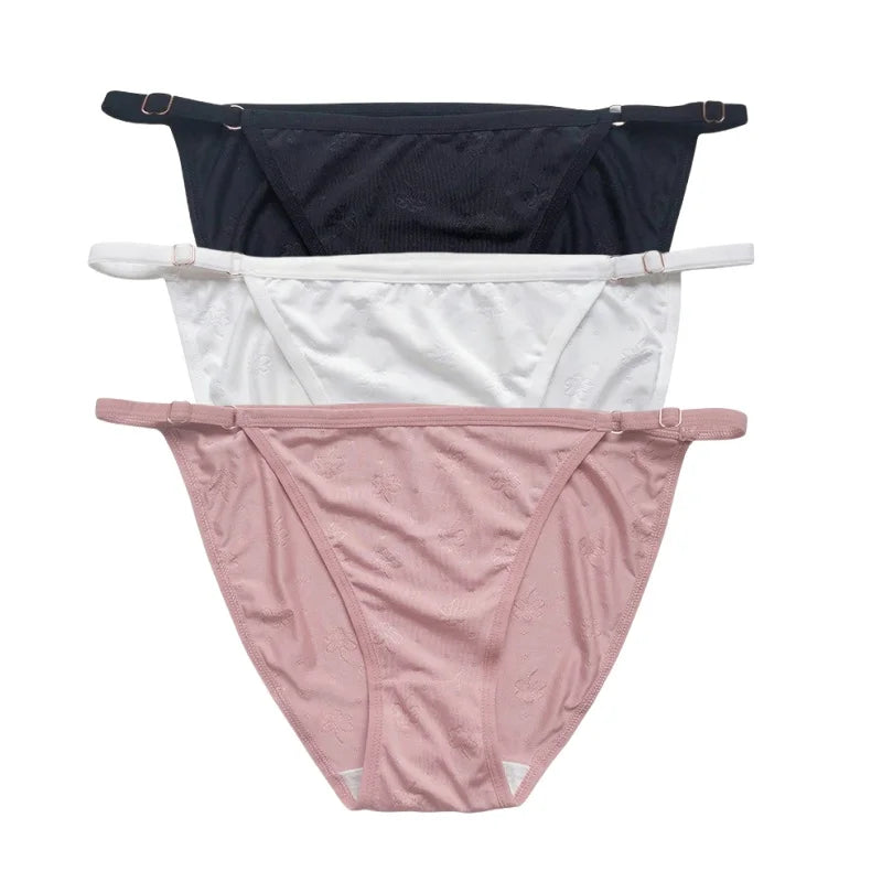 CowLost | product_id-3pcs-women-s-low-rise-ice-silk-brazilian-briefs-s-xl-solid-colors |10