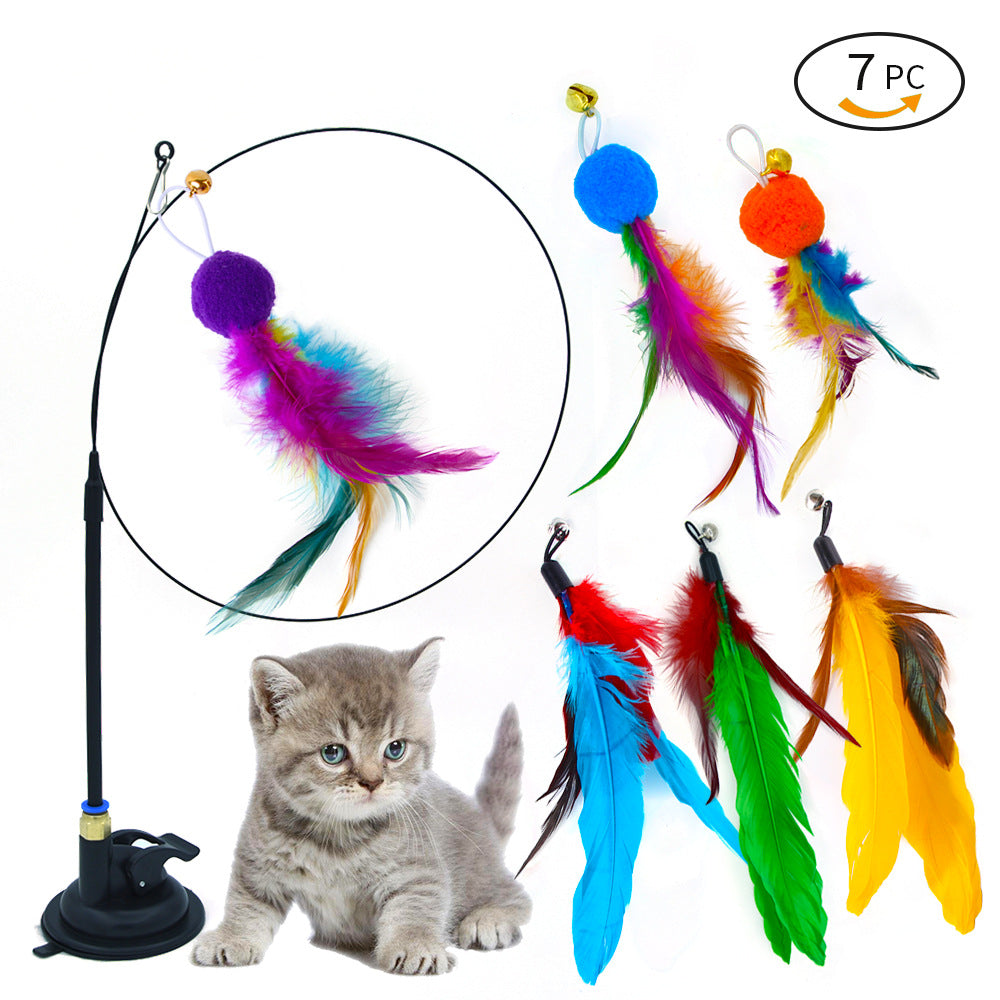 CowLost | cat-treats-handfree-interactive-cat-feather-wand-toy-with-suction-cup |11