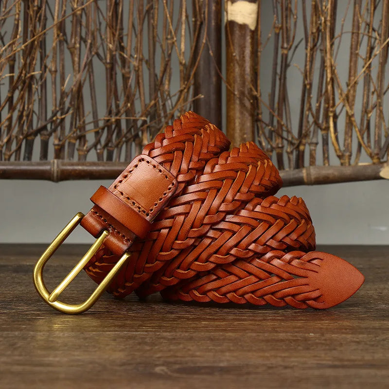 CowLost | 3cm-unisex-fashion-designer-weaving-belt |17