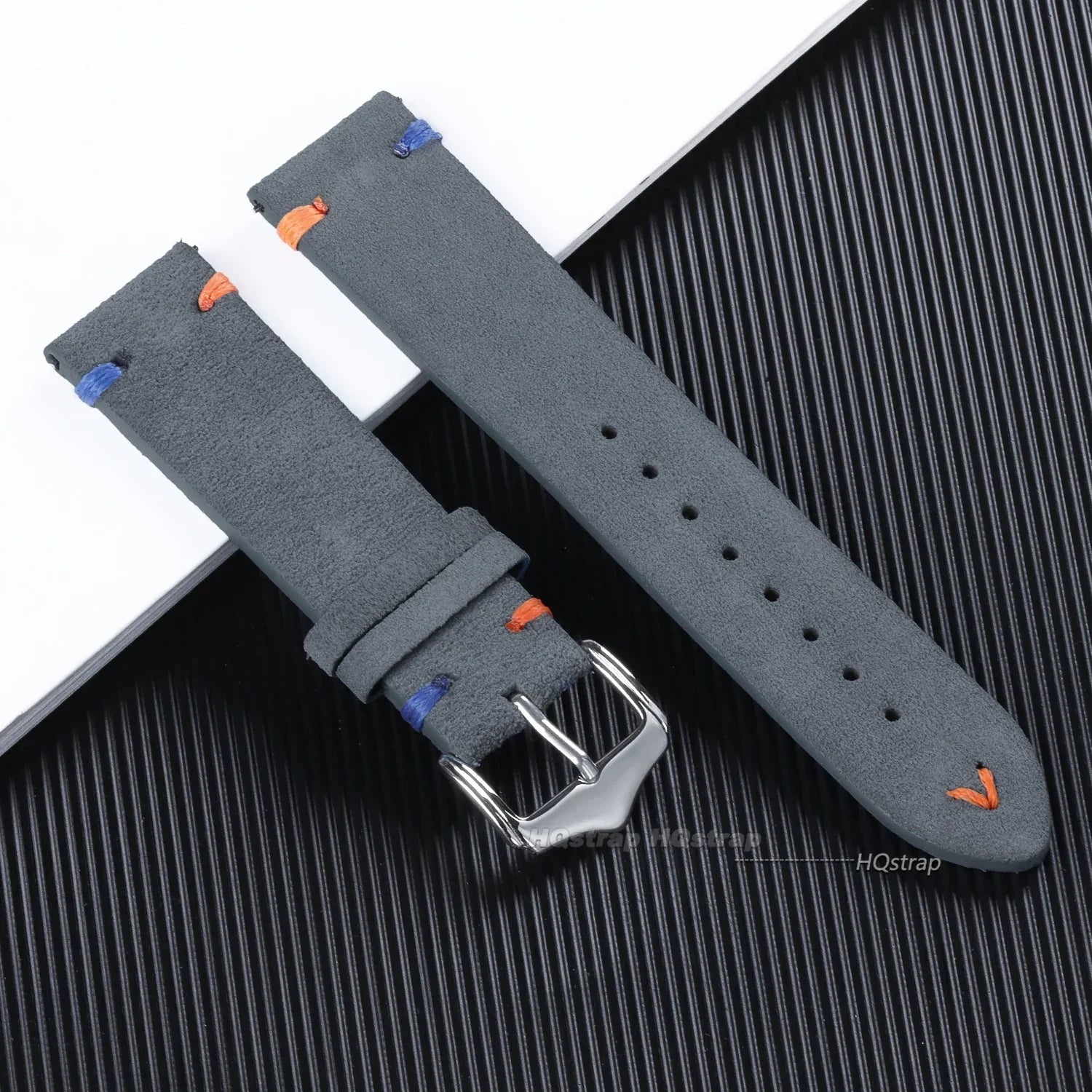 CowLost | product_id-18-20-22mm-vintage-blue-brown-suede-leather-watch-strap-replacement-band |9