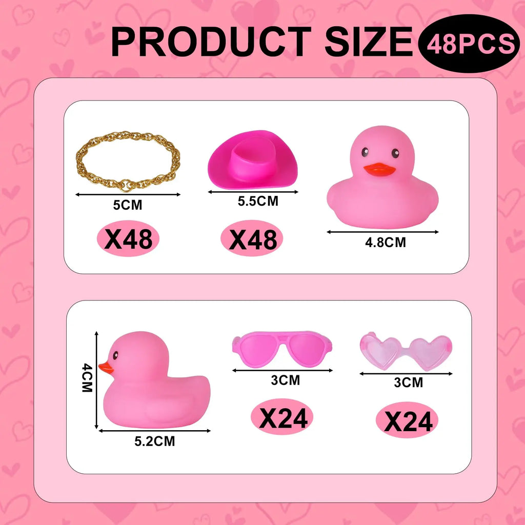 CowLost | product_id-12-24-48pcs-valentine-mini-pink-cowboy-jeep-rubber-ducks-for-party-favors-and-dashboard-decor |2