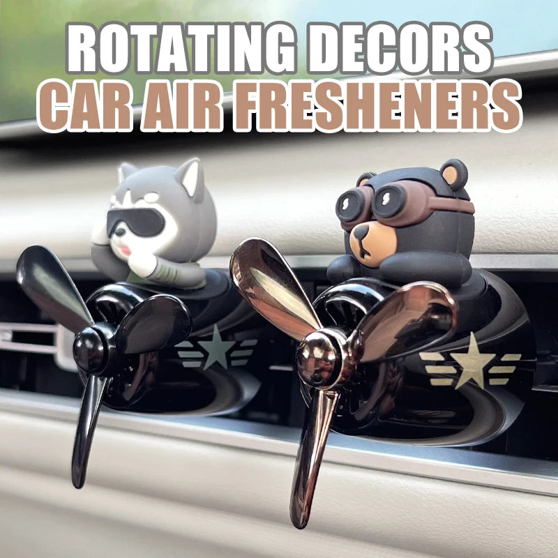 CowLost | product_id-rotating-pilot-bear-car-air-freshener-vent-clip-ocean-scent-diffuser |1