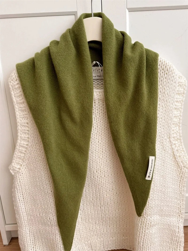 CowLost | british-korean-triangle-scarf-niche-wool-triangular |16