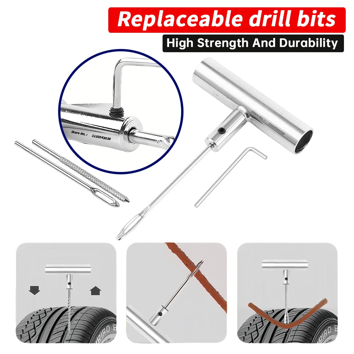 CowLost | tyre-repair-kit-puncture-plug-set-auto-bike-tire-repair |2