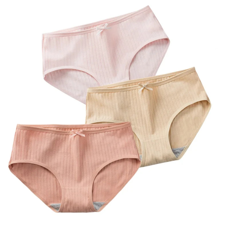 CowLost | product_id-3pcs-women-low-waist-solid-briefs-breathable-cotton-panties |31