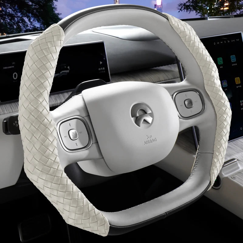 CowLost | luxury-braided-pu-leather-steering-wheel-cover |1
