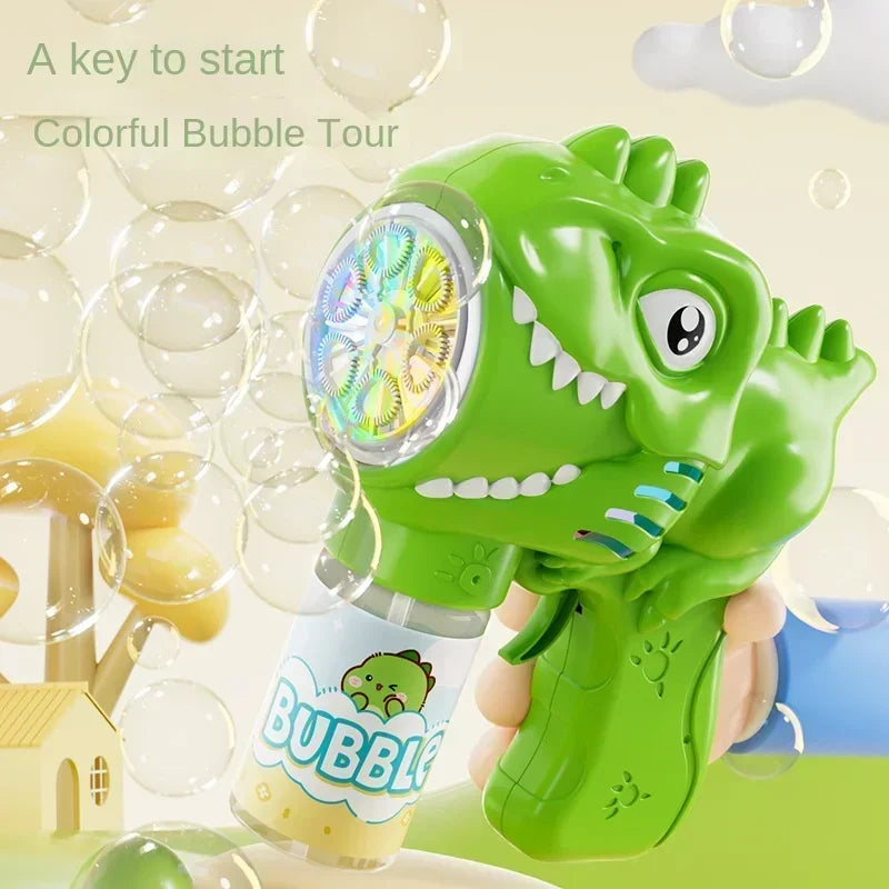 CowLost | product_id-6-hole-dinosaur-electric-bubble-gun-with-light-automatic-soap-blower-toy |5