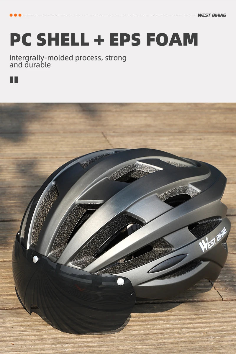 CowLost | west-biking-integrated-ultralight-bike-helmet-with-taillight-goggle-men-women-cycling-safety-hat-mtb-road-bike-motorcycle-helmet |44
