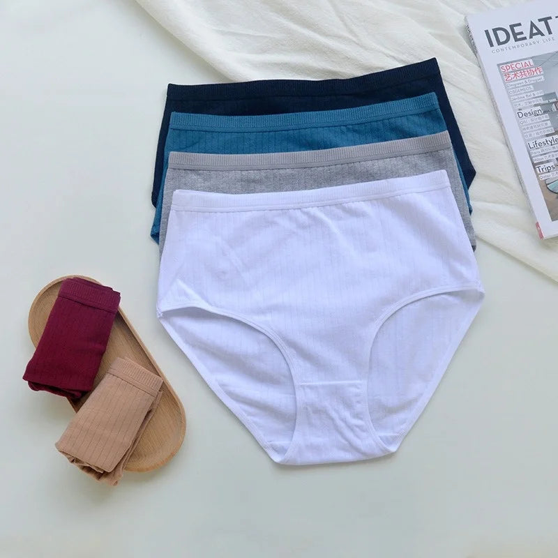 CowLost | product_id-3pcs-women-high-waist-cotton-briefs-tummy-control-breathable-underwear-m-xxl |8