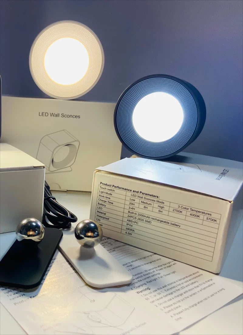 CowLost | product_id-kfvc-usb-rechargeable-led-wall-lamp-360-rotatable-touch-remote-wireless-night-light-for-bedroom-bedside-reading |10