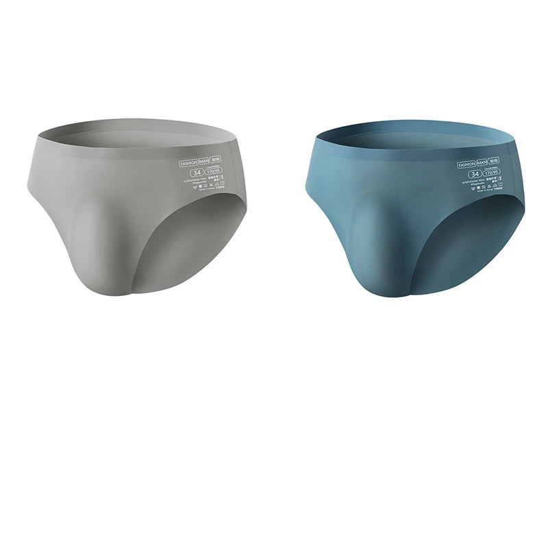 CowLost | 2pcs-men-ice-silk-seamless-briefs-summer-new-ultra-thin-panty-transparent |18