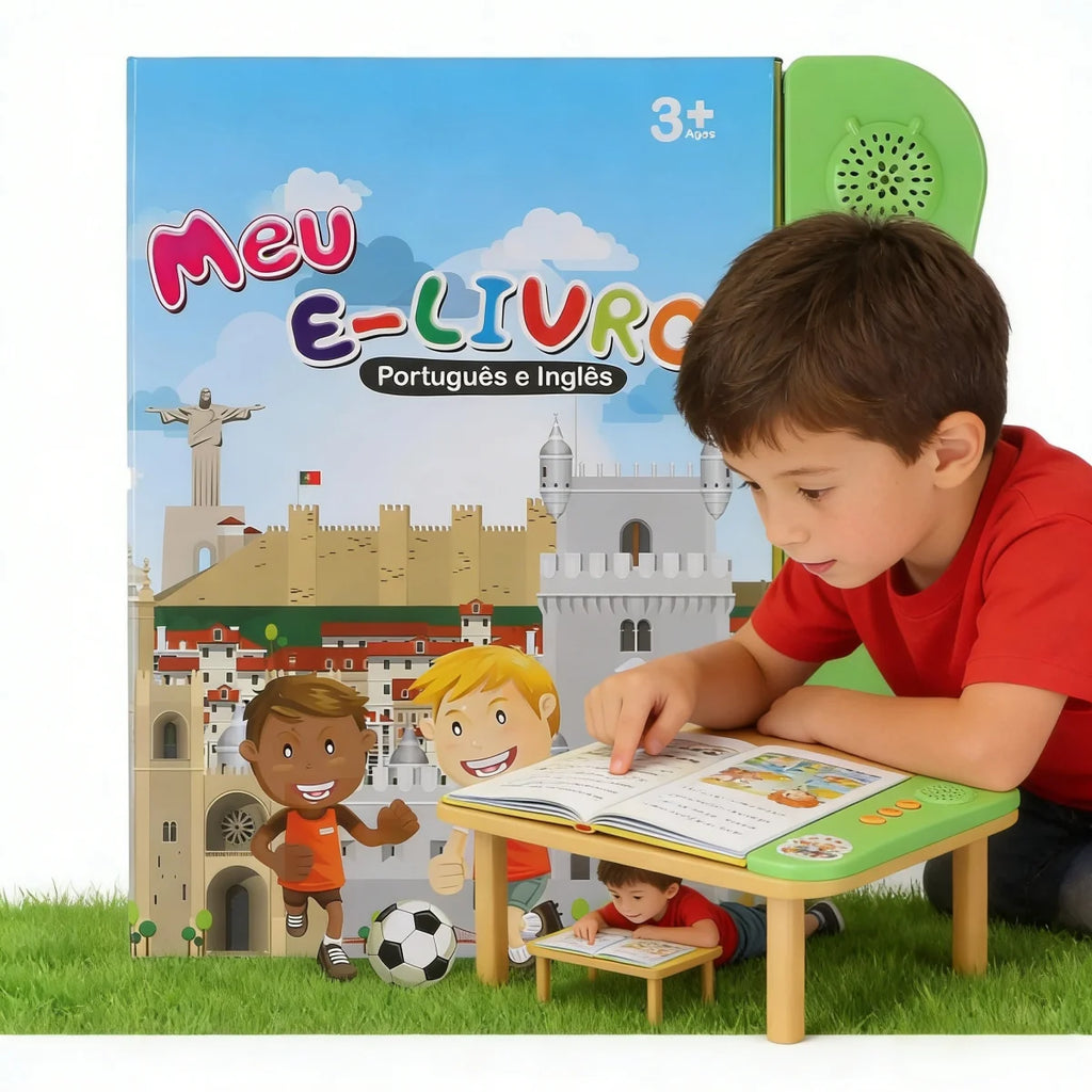 Portuguese English Bilingual Sound Book for Children Alphabet Numbers Animals Fruit Vegetables Educational