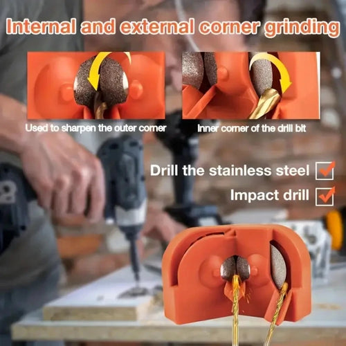 1 Set Multipurpose Twist Drill Grinder 2-16mm Impact Electric Drill With 3pcs Drill Bit Positioner Portable Drill Sharpener