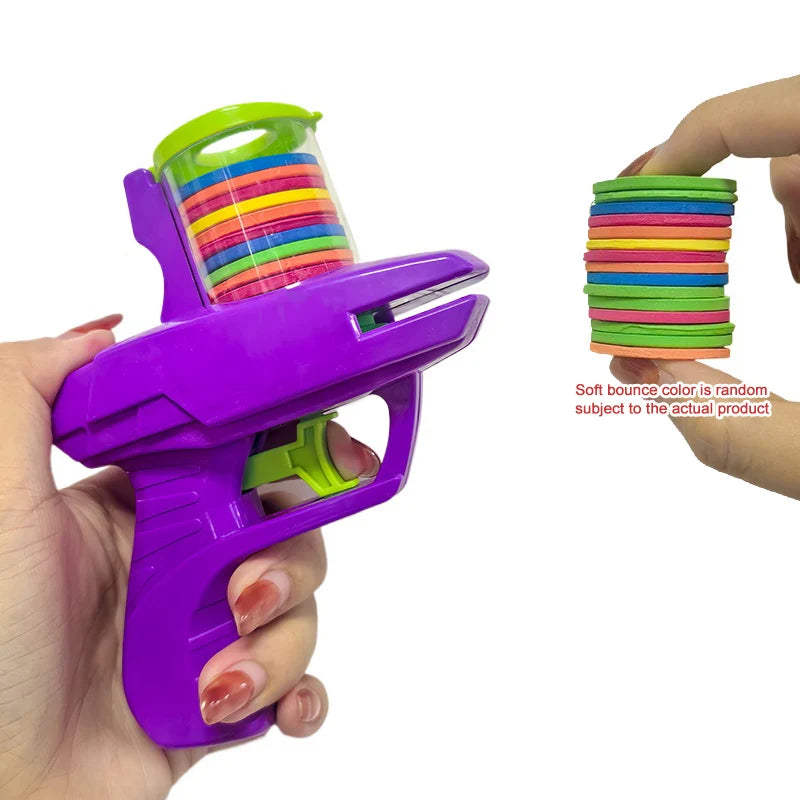Kids Outdoor Foam Disc Shooting Launcher Toy Double Parent-Child Interactive Gift