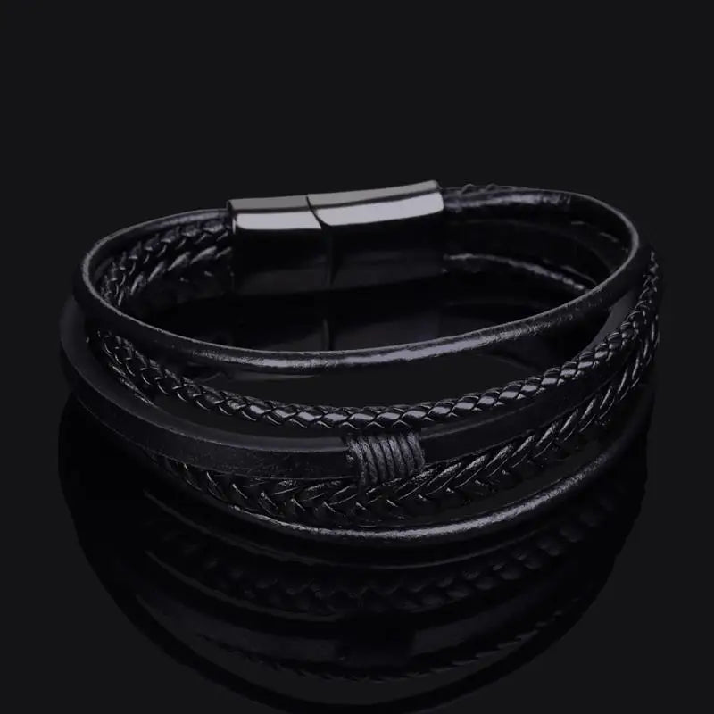 CowLost | infinity-symbol-charm-multi-layer-leather-bracelet-for-men |16