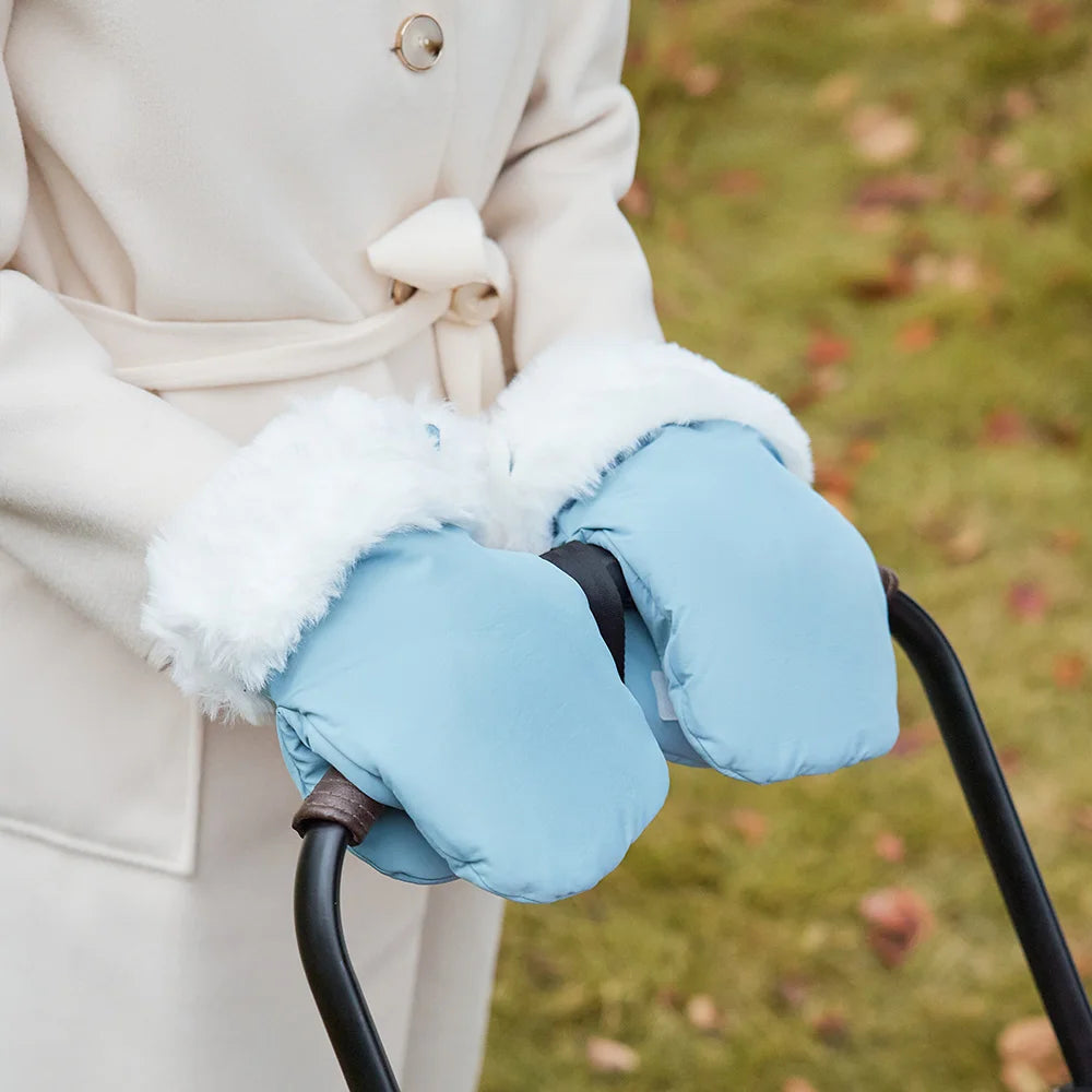 1 Pair Winter Warm Thicker Inner Fur Antifreeze Mittens For Outside