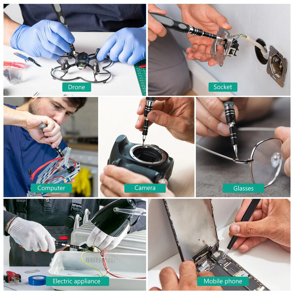 48-in-1 Magnetic Precision Screwdriver Set with 41 Bits & Pry Tools for Electronics Repair