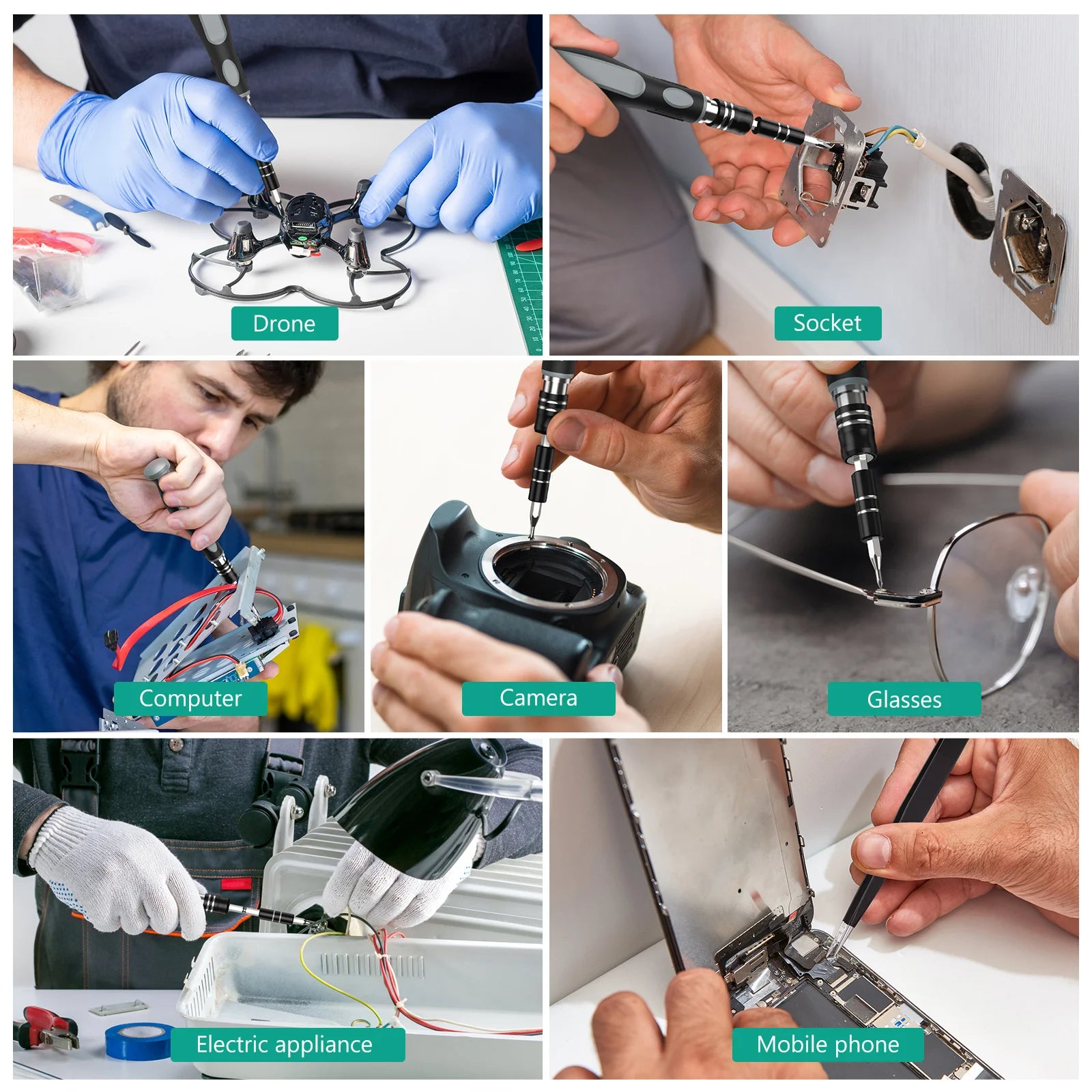48-in-1 Magnetic Precision Screwdriver Set with 41 Bits & Pry Tools for Electronics Repair
