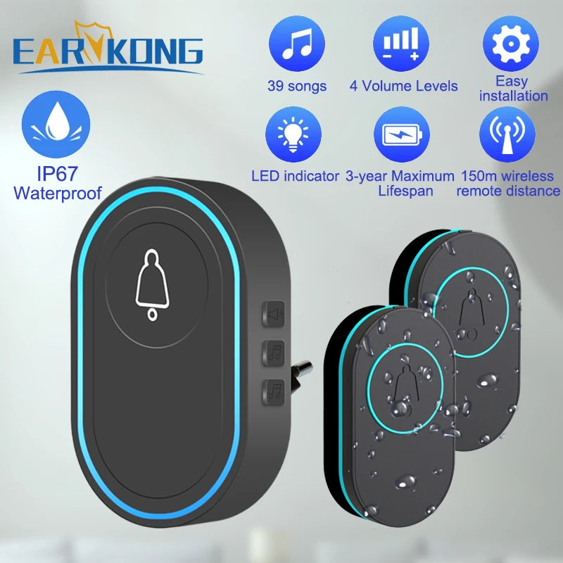 CowLost | intelligent-wireless-doorbell-home-welcome-doorbell-waterproof-300m-remote-smart-door-bell |1