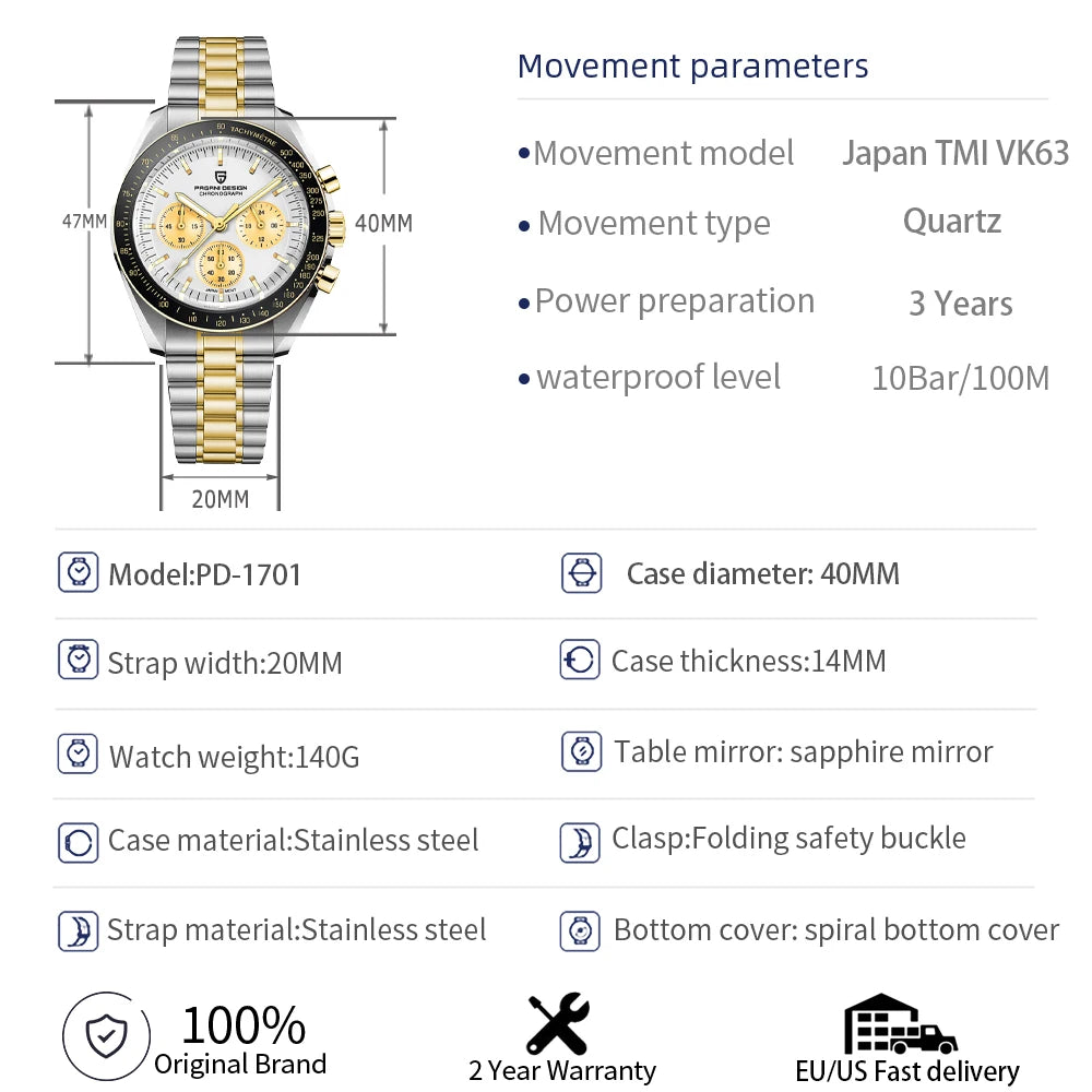 CowLost | pagani-design-2025-silver-gold-moon-luxury-quartz-watches |6