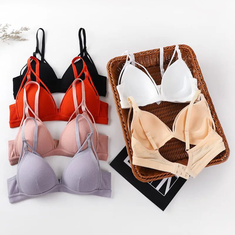CowLost | product_id-wireless-cotton-push-up-deep-v-neck-padded-bra-for-women |1