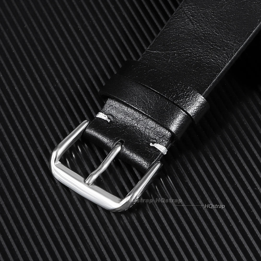Calfskin Leather Quick Release Watch Band 18-24mm Soft Wrist Strap for Samsung Seiko Smartwatches