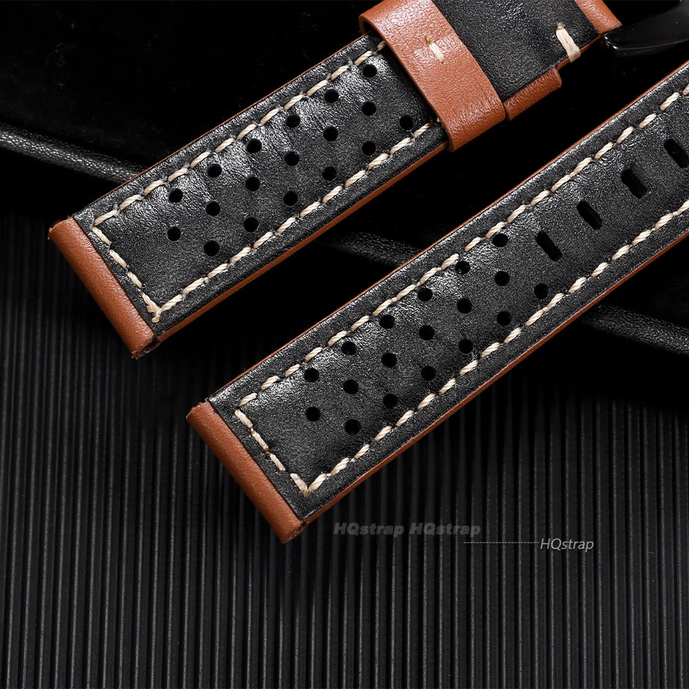 CowLost | product_id-vintage-handmade-breathable-leather-watch-strap-18-26mm-for-panerai-gray-black-brown-blue |6