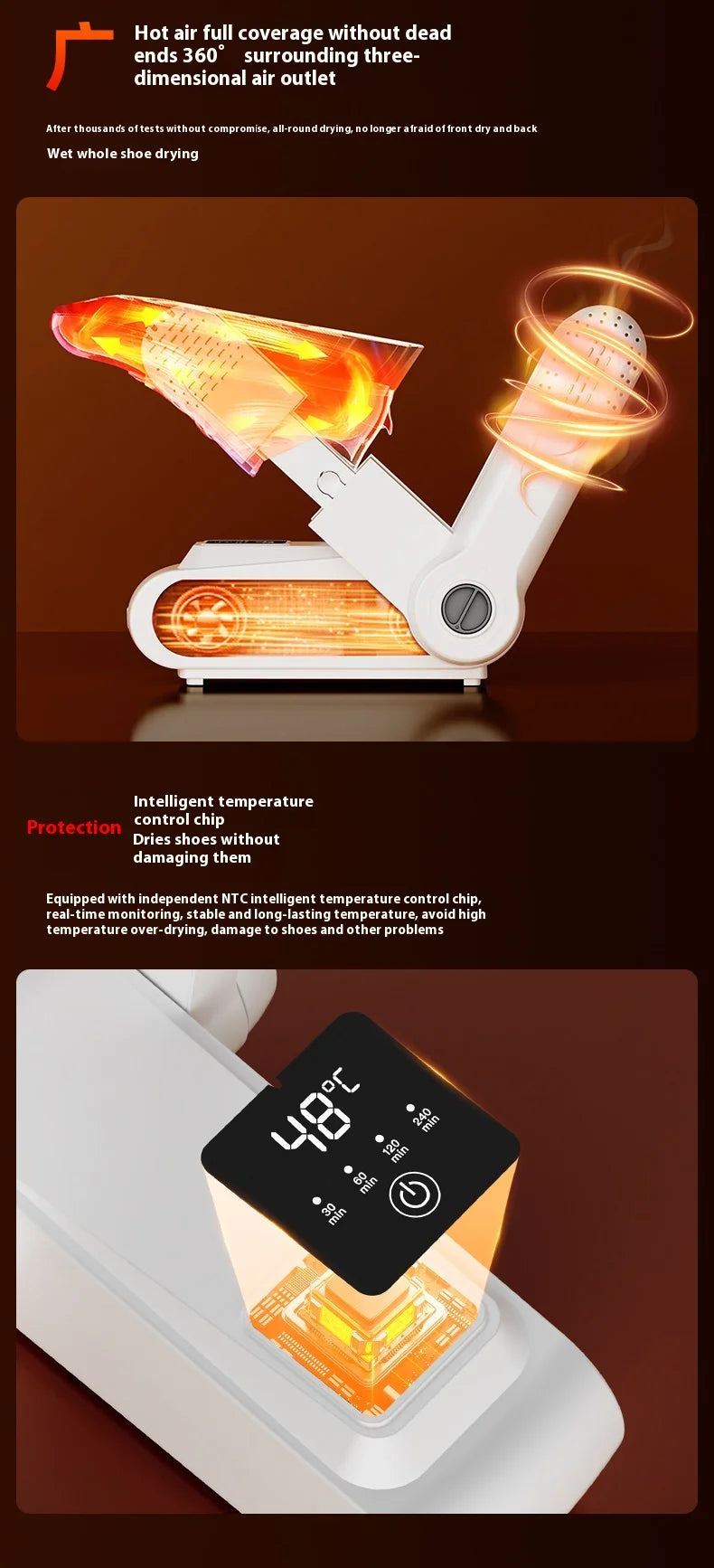CowLost | product_id-homefish-portable-shoe-dryer-for-dehumidifying-and-odor-removal-150w-220v |10