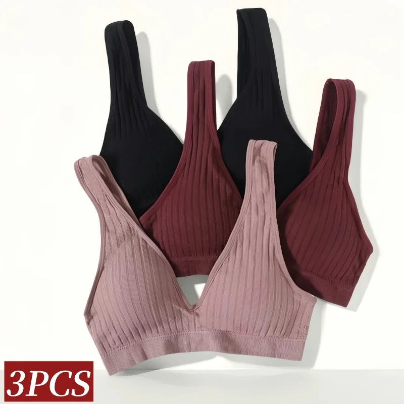 CowLost | product_id-3pcs-seamless-wireless-deep-v-push-up-bras-for-women-fitness-lingerie |2