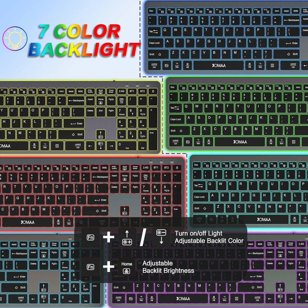 CowLost | product_id-jomaa-full-size-wireless-backlit-keyboard-2-4g-dual-bluetooth-rechargeable-silent-keyboard-for-pc-laptop |4