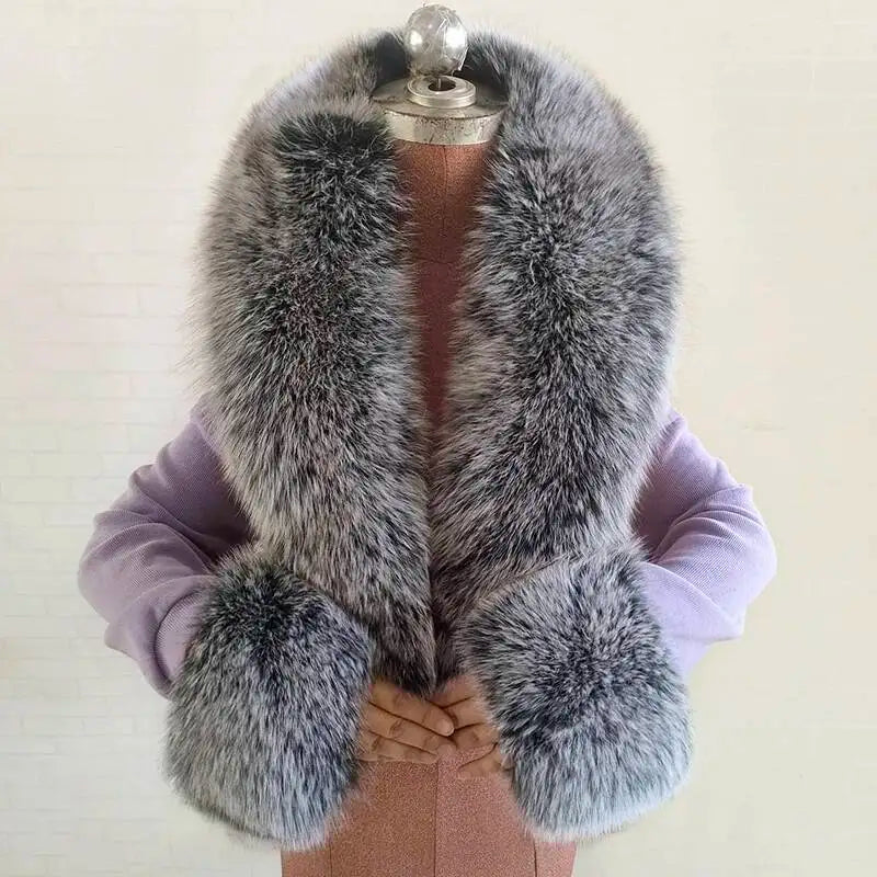 CowLost | winter-natural-fox-fur-scarf-and-cuff-set |24