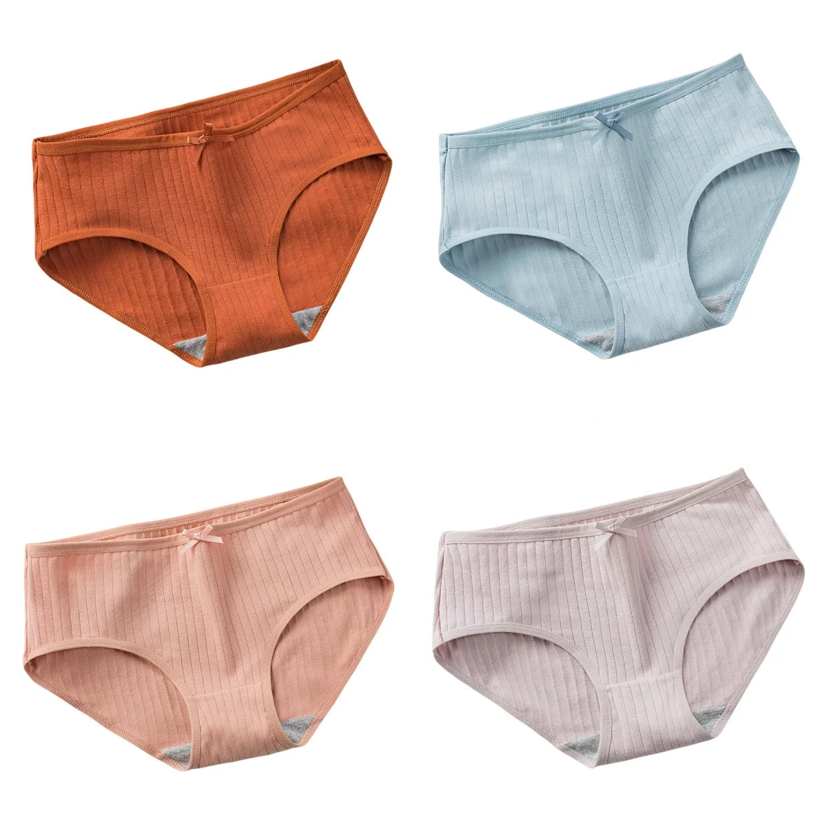 CowLost | product_id-4pcs-womens-low-waist-cotton-breathable-briefs |16