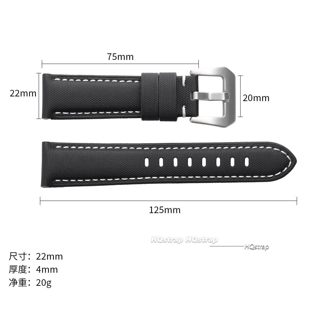 CowLost | 20mm-22mm-24mm-26mm-sailcloth-straps-for-omega-for-panerai-for-seiko-divers-watches-men-women-universal-nylon-leather-watch-band-1 |8