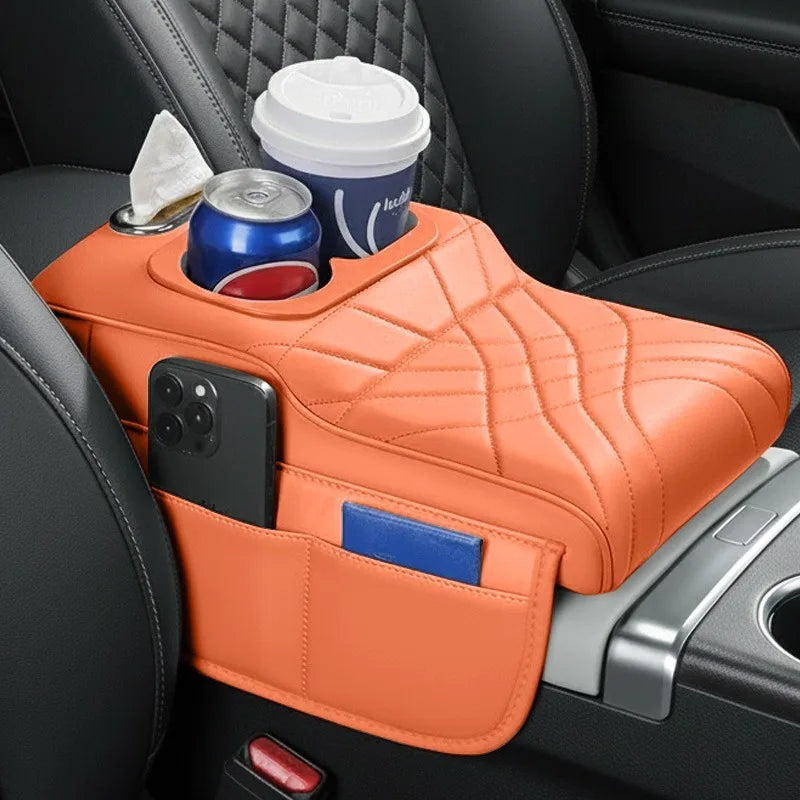 CowLost | product_id-car-armrest-cushion-with-2-side-pockets-2-cup-holders-tissue-box-cover |12