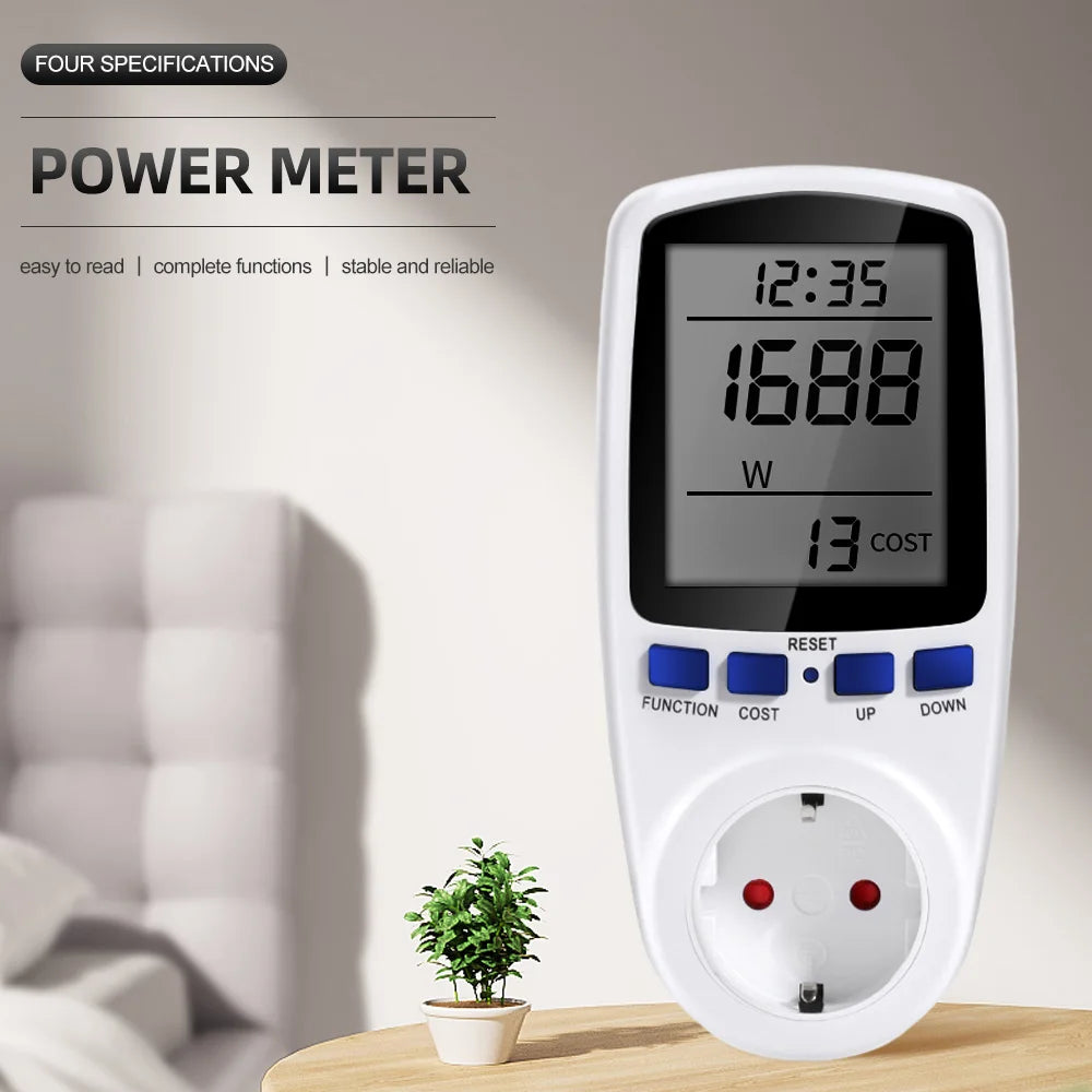 Digital LCD Wattmeter Power Meter Socket 110-240V EU UK US AU Plug Energy Monitor