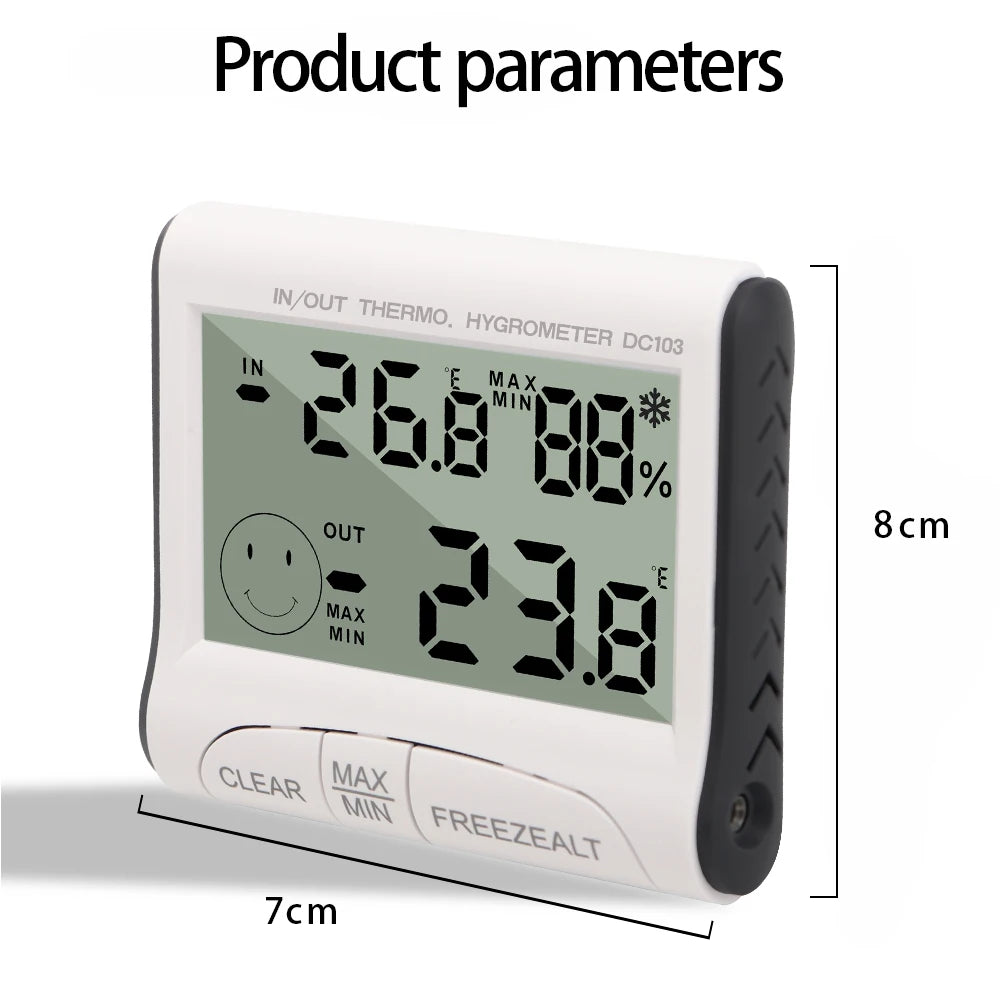 DC103 Digital Temperature Humidity Meter LCD Thermometer Hygrometer with Sensor