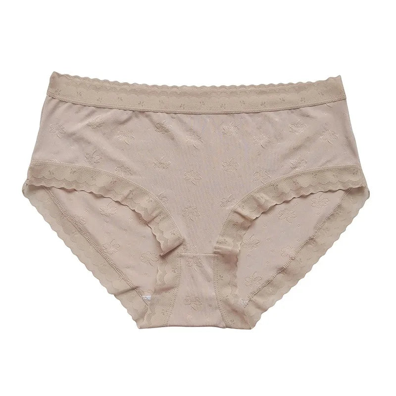 CowLost | 1pc-low-rise-briefs-women-panties-ice-silk-underwear-solid-color-breathable-panty-female-underpants-sexy-lingerie-m-xl |7