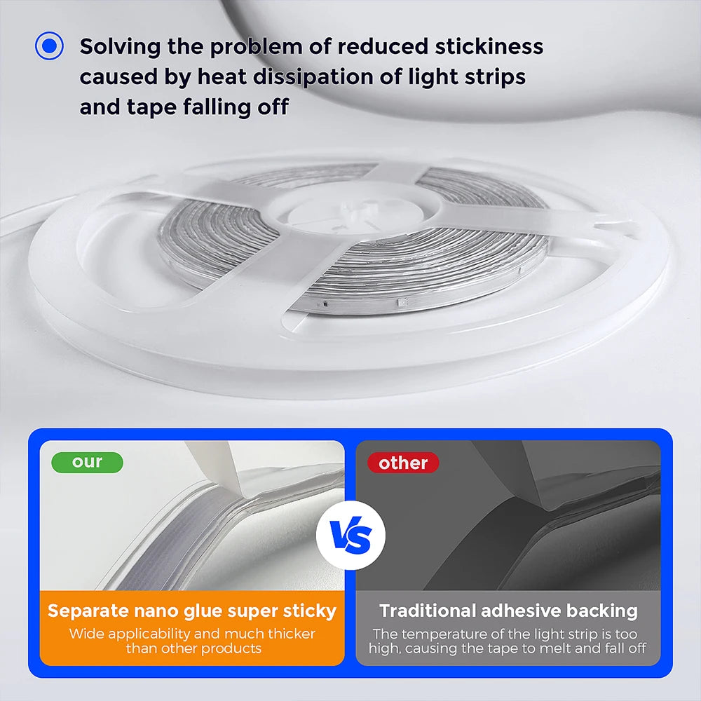 30M/20M RGB 5050 LED Strip IP65 Waterproof Silicone Tape with APP & 44-Key Remote, Music Sync, Color Change for Pool & Balcony