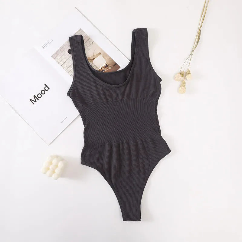 CowLost | product_id-women-seamless-tummy-control-slimming-thong-bodysuit-with-u-back |15