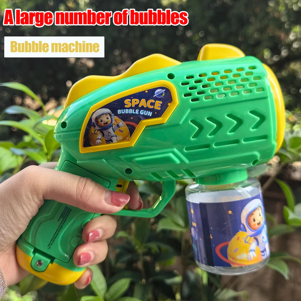 Space Astronauts Automatic Bubble Gun with Bubble Liquid Toy for Kids Gift
