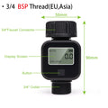 Waterproof 3/4" LCD Water Flow Meter for Irrigation Faucet Hose Sprinkler Outdoor Use